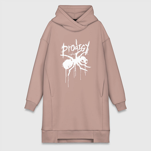 Женская толстовка-платье Draw white logo - Ant / Пыльно-розовый – фото 1