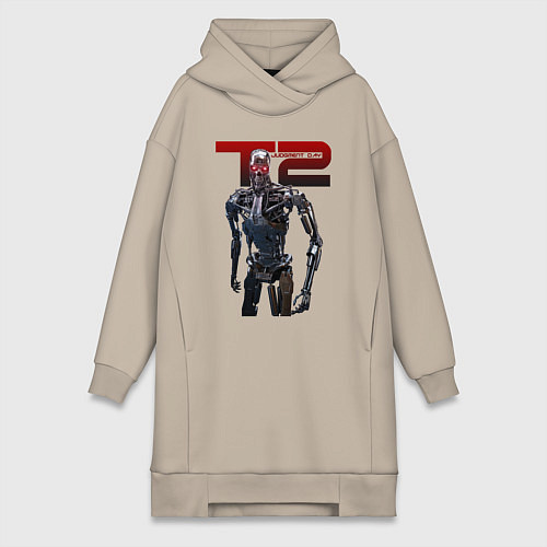 Женская толстовка-платье Terminator 2 - T800 / Миндальный – фото 1