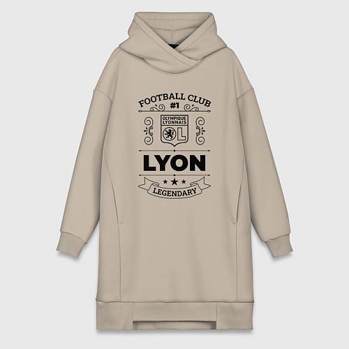 Женская толстовка-платье Lyon: Football Club Number 1 Legendary / Миндальный – фото 1