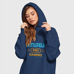 Женское худи-платье Игра Battlefield PRO Gaming, цвет: тёмно-синий — фото 2
