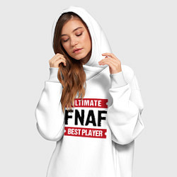 Женское худи-платье FNAF: таблички Ultimate и Best Player, цвет: белый — фото 2