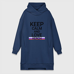 Женское худи-платье Keep calm Kerch Керчь, цвет: тёмно-синий