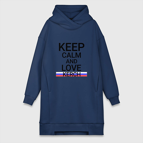 Женская толстовка-платье Keep calm Kerch Керчь / Тёмно-синий – фото 1