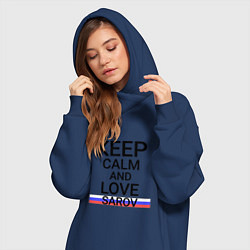 Женское худи-платье Keep calm Sarov Саров, цвет: тёмно-синий — фото 2