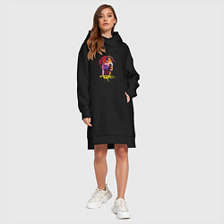 Женское худи-платье Tupac Color, цвет: черный — фото 2