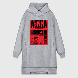 Женское худи-платье АКИРАAKIRA - Tetsuo vs Kaneda, цвет: меланж