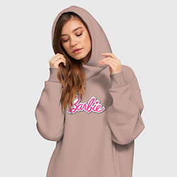 Женское худи-платье Barbie logo, цвет: пыльно-розовый — фото 2