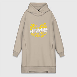 Женское худи-платье CREAM Wu-Tang, цвет: миндальный