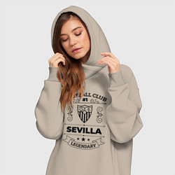 Женское худи-платье Sevilla: Football Club Number 1 Legendary, цвет: миндальный — фото 2