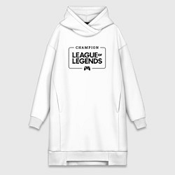 Женское худи-платье League of Legends Gaming Champion: рамка с лого и, цвет: белый