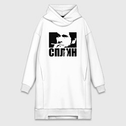 Женское худи-платье Сплин rock, цвет: белый