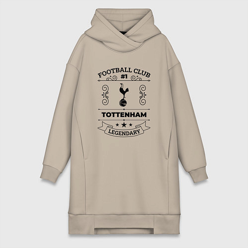 Женская толстовка-платье Tottenham: Football Club Number 1 Legendary / Миндальный – фото 1