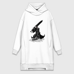 Женское худи-платье Berserk the Black Swordsman, цвет: белый
