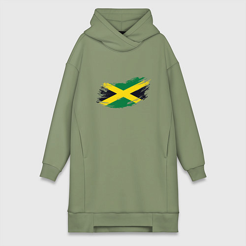 Женская толстовка-платье Jamaica Flag / Авокадо – фото 1
