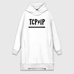 Женское худи-платье TCPIP Connecting people since 1972, цвет: белый
