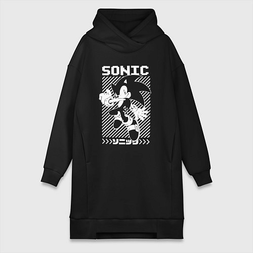 Женская толстовка-платье Sonic - game / Черный – фото 1