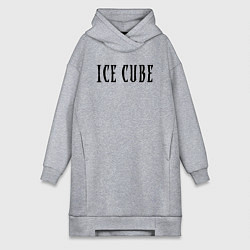 Женское худи-платье Ice Cube - logo, цвет: меланж
