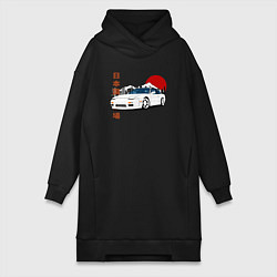 Женское худи-платье Nissan 180SX JDM, цвет: черный