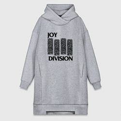 Женское худи-платье Joy Division - rock, цвет: меланж