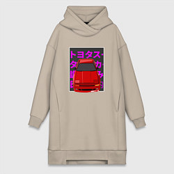 Женское худи-платье Supra A70 MK3 JDM, цвет: миндальный