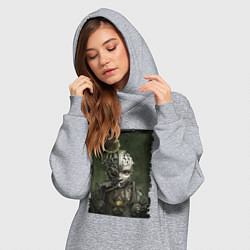 Женское худи-платье Девушка в механистическом костюме, цвет: меланж — фото 2