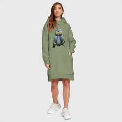 Женское худи-платье Совушка охотница, цвет: авокадо — фото 2