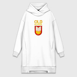 Женское худи-платье Old School emblem, цвет: белый