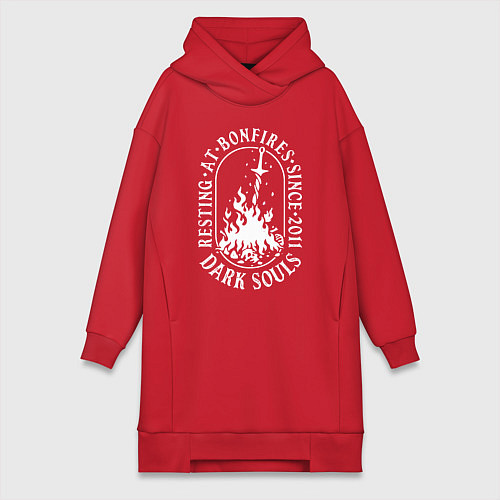 Женская толстовка-платье Dark Souls костер / Красный – фото 1