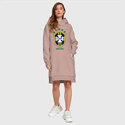 Женское худи-платье Brasil CBF, цвет: пыльно-розовый — фото 2