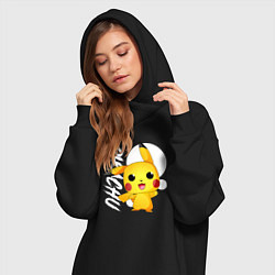Женское худи-платье Funko pop Pikachu, цвет: черный — фото 2