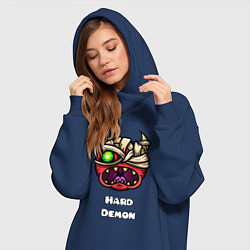 Женское худи-платье Geometry Dash hard demon, цвет: тёмно-синий — фото 2