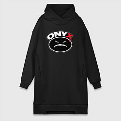 Женское худи-платье Onyx - black logo, цвет: черный