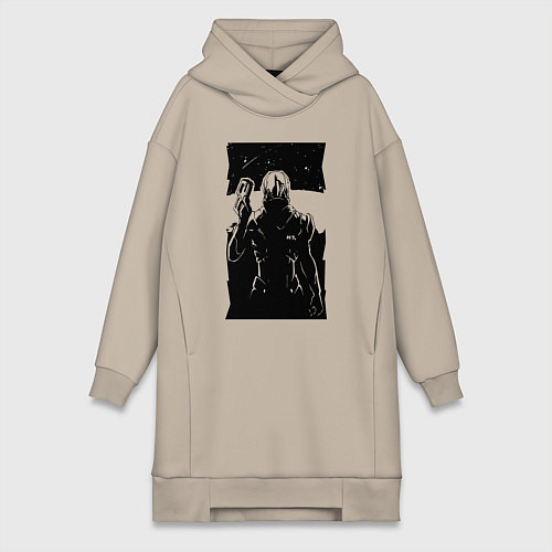Женская толстовка-платье Mass Effect N7 - Warrior / Миндальный – фото 1