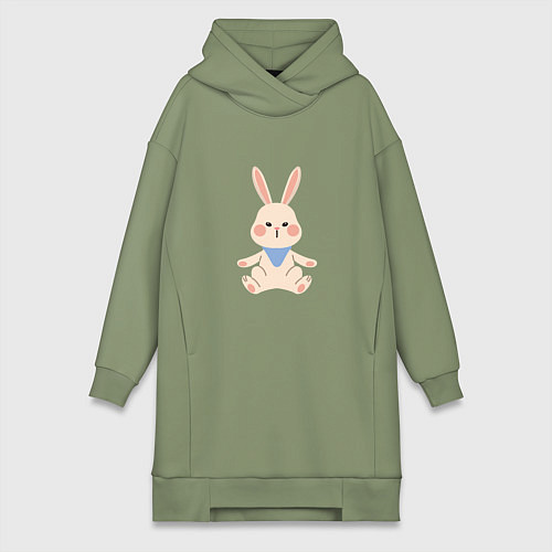 Женская толстовка-платье Good bunny / Авокадо – фото 1