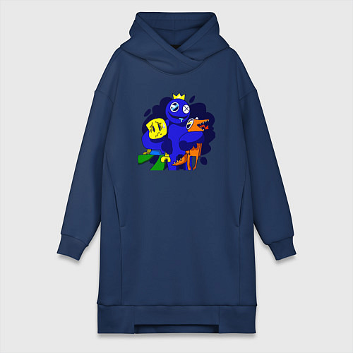 Женская толстовка-платье Радужные друзья: все персонажи / Тёмно-синий – фото 1