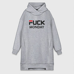 Женское худи-платье Fuck monday, anti-brand, fila, цвет: меланж