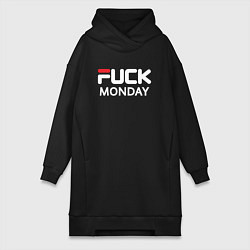 Женское худи-платье Fuck monday, fila, anti-brand, цвет: черный