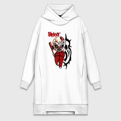 Женское худи-платье Slipknot fan, цвет: белый
