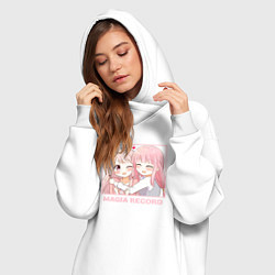 Женское худи-платье Уи Тамаки и Ироха Тамаки - Записи о магии Девочка-, цвет: белый — фото 2