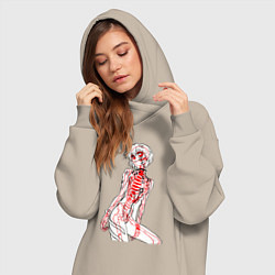 Женское худи-платье Просто Рей Аянами - Ева, цвет: миндальный — фото 2