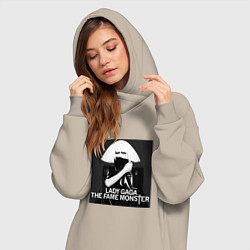 Женское худи-платье Lady gaga the fame monster, цвет: миндальный — фото 2