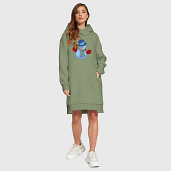 Женское худи-платье Snowman BTC, цвет: авокадо — фото 2