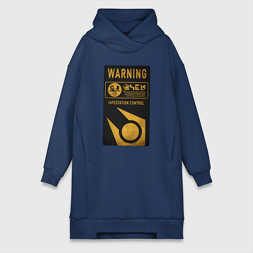 Женская толстовка-платье Контроль заражения / Тёмно-синий – фото 1