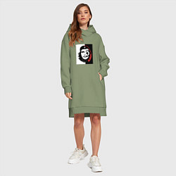 Женское худи-платье Бумаждый дом - Че Гевара, цвет: авокадо — фото 2