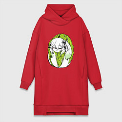 Женское худи-платье Капуста-Нахида, цвет: красный