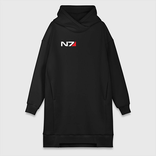 Женская толстовка-платье Логотип N7 / Черный – фото 1