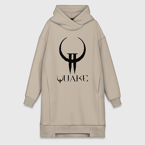 Женская толстовка-платье Quake II logo / Миндальный – фото 1