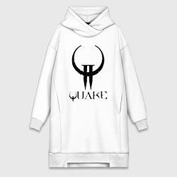 Женское худи-платье Quake II logo, цвет: белый