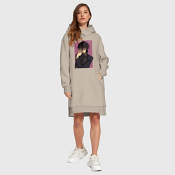 Женское худи-платье Лелуш Черный принц, цвет: миндальный — фото 2