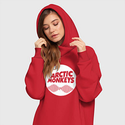 Женское худи-платье Arctic Monkeys rock, цвет: красный — фото 2